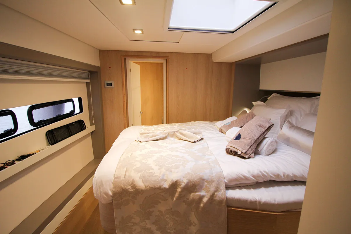 Cabin on Namaste Of Bali, a Bali 5.4 catamaran at Grad Kaštela, Croatia