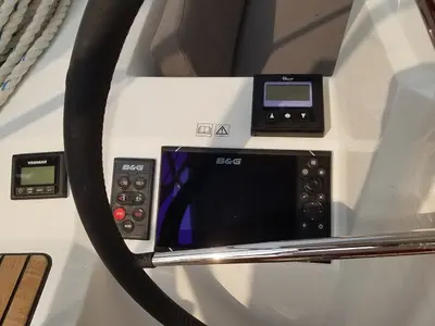 Cockpit of Rosa Bella, a Beneteau Oceanis 38.1 sailboat at Fethiye, Turkey