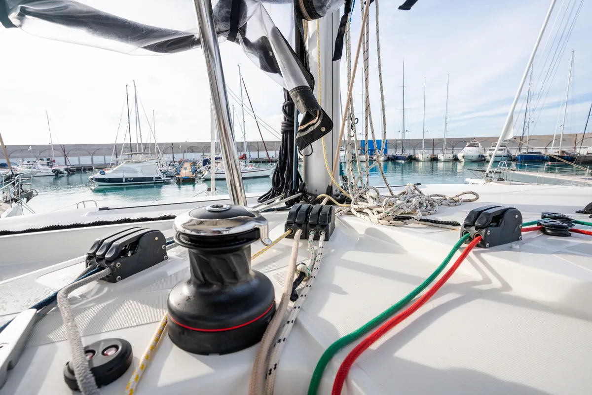 Gelsomino, a Lagoon 42 catamaran at Rosignano Solvay, Italy
