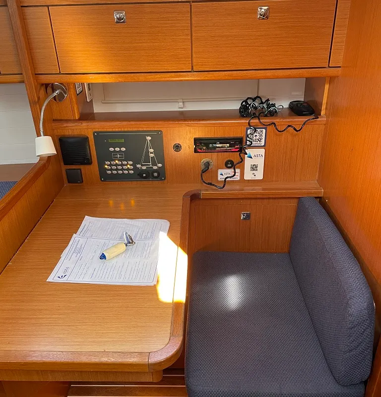Salon of Rebecca, a Bavaria Cruiser 41 sailboat at Sukošan, Croatia