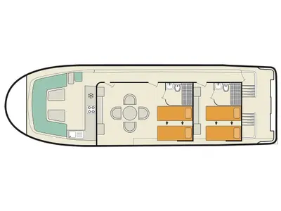 Floor plan of Vision 2, a Cygnet Vision 2 motorboat at Castelnaudary, France