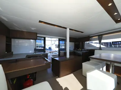 Salon of Shadow, a Lagoon 50 catamaran at Sukošan, Croatia