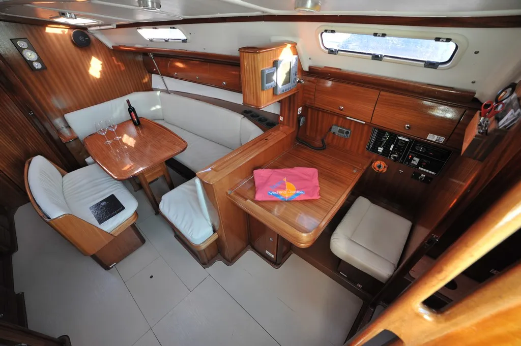 Salon of Tommy, a Bavaria 38 sailboat at Olbia, Italy