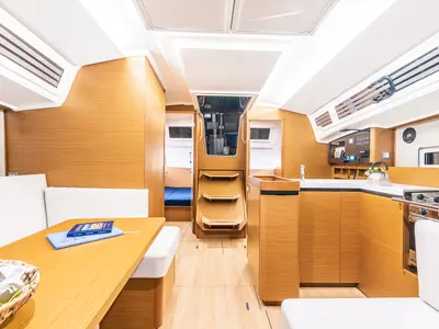 Salon of Emotion, a Jeanneau Sun Odyssey 410 sailboat at Athens, Greece