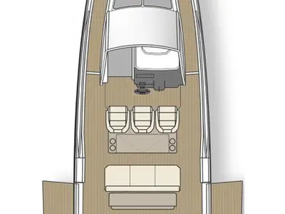 Floor plan of Respirato, a Saxdor 320 GTO motorboat at Grad Vodice, Croatia