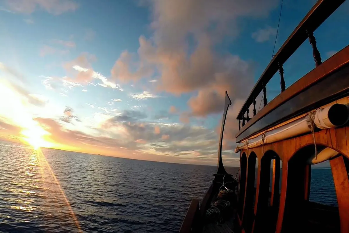 Exterior view of Stella 1, a Gulet Wooden motor yacht motor yacht at Malé, Maldives