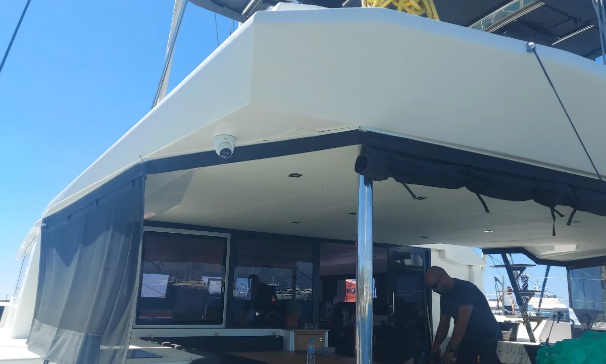 Albertina II, a Dufour Catamaran 48 catamaran at Athens, Greece