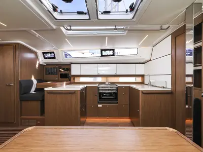 Galley of Lana, a Bavaria C46 sailboat at Pirovac, Croatia