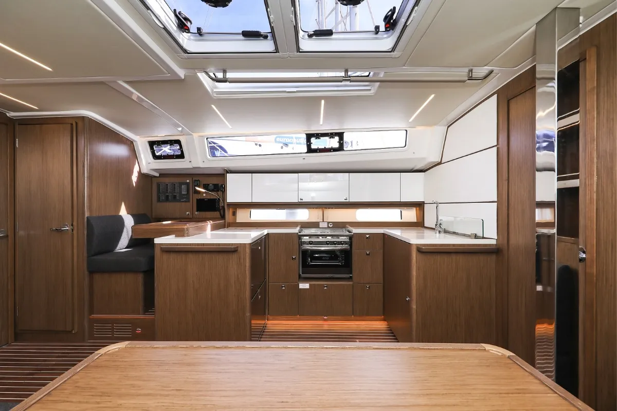 Galley of Lana, a Bavaria C46 sailboat at Pirovac, Croatia