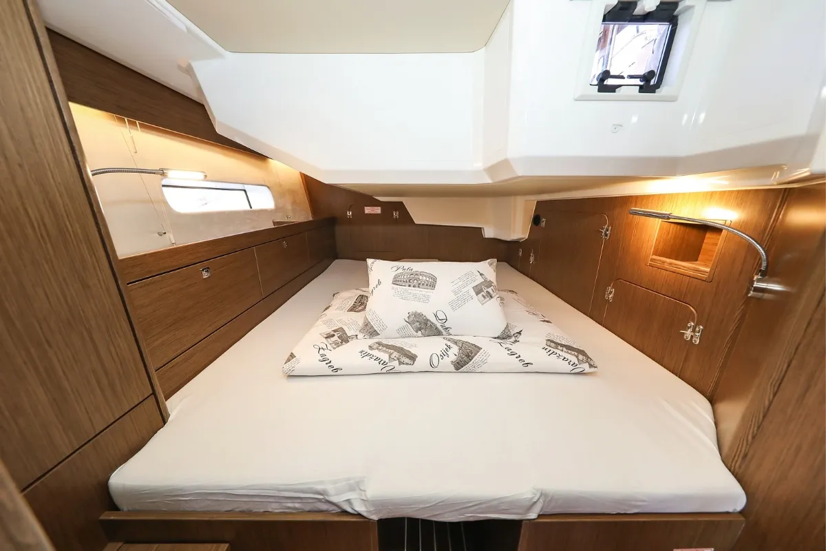 Cabin on Lana, a Bavaria C46 sailboat at Pirovac, Croatia