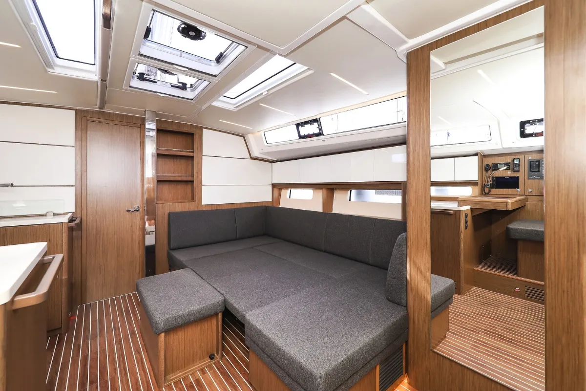 Salon of Lana, a Bavaria C46 sailboat at Pirovac, Croatia