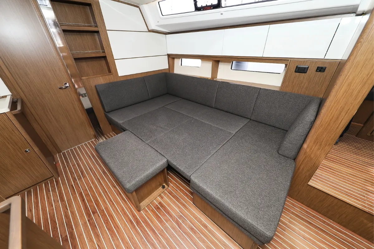 Salon of Lana, a Bavaria C46 sailboat at Pirovac, Croatia