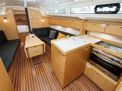 Galley of Roko, a Bavaria Cruiser 34 Style sailboat at Zadar, Croatia