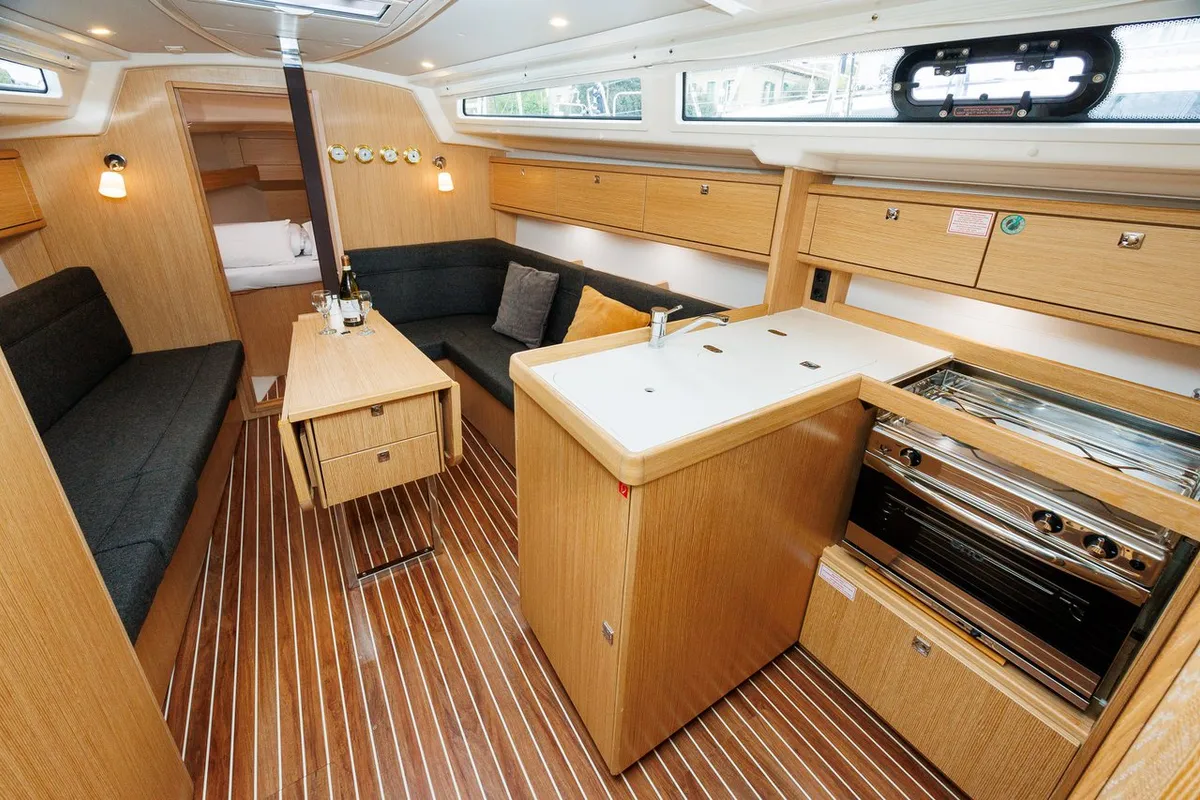 Galley of Roko, a Bavaria Cruiser 34 Style sailboat at Zadar, Croatia