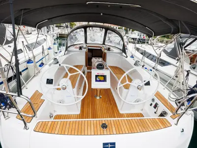 Salon of Roko, a Bavaria Cruiser 34 Style sailboat at Zadar, Croatia