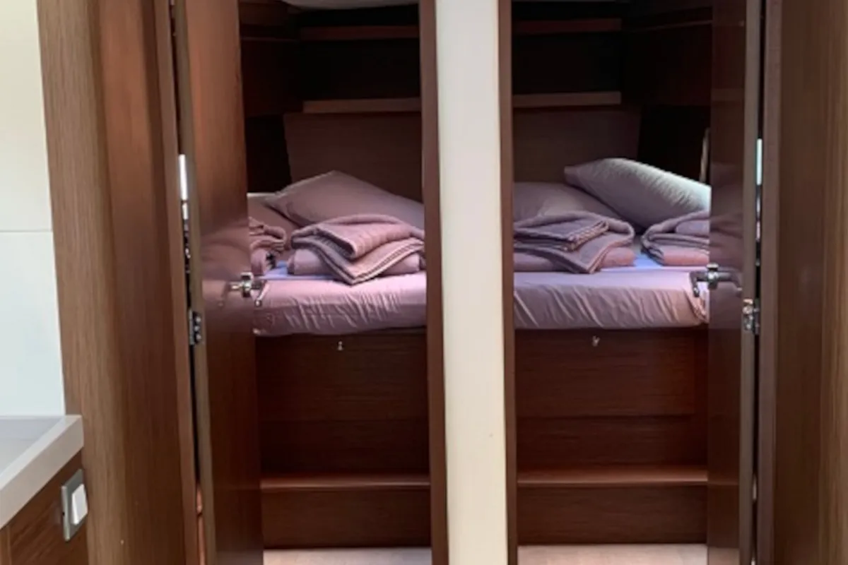 Cabin on Serenity, a Beneteau Oceanis 46.1 sailboat at Skiathos, Greece
