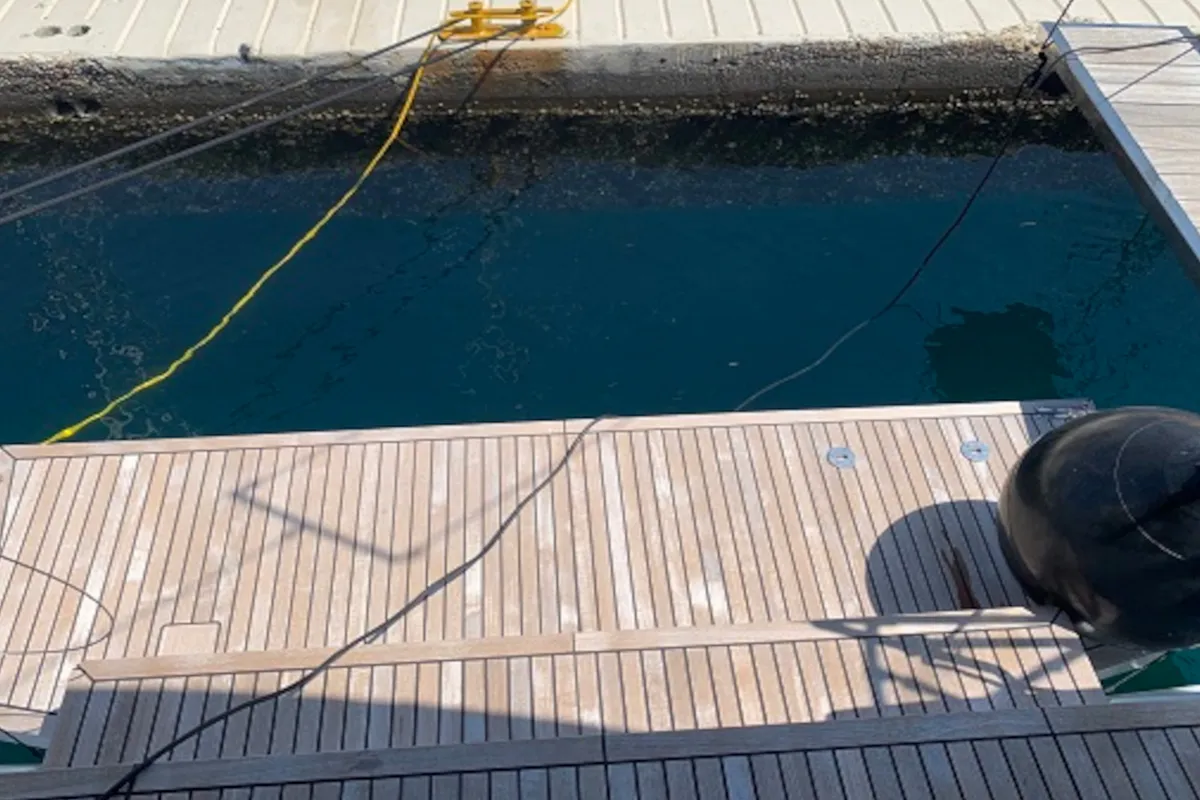 Deck of Serenity, a Beneteau Oceanis 46.1 sailboat at Skiathos, Greece