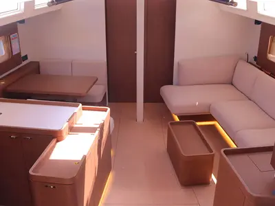 Salon of Heartbeat, a Beneteau Oceanis 54 sailboat at Parham Town, British Virgin Islands