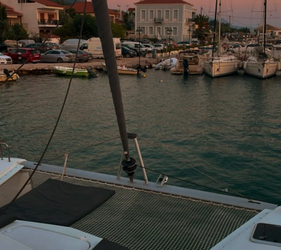 Deck of Kebitree, a Fountaine Pajot Isla 40 catamaran at Municipal Unit of Palairos, Greece