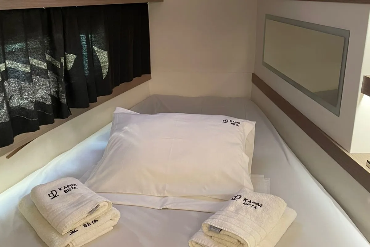 Cabin on Kebitree, a Fountaine Pajot Isla 40 catamaran at Municipal Unit of Palairos, Greece