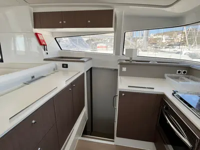 Galley of Micha, a Bali 4.1 - 4 + 2 cab.* catamaran at Lavrion, Greece