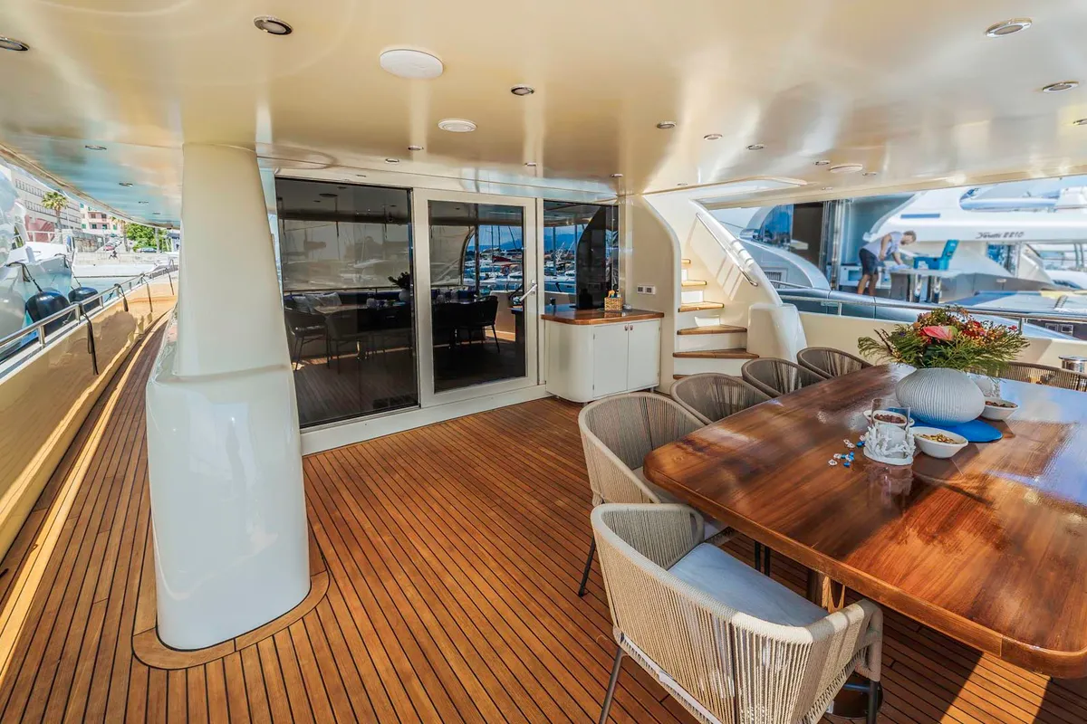 Deck of Grace, a Gulet Motoryacht motor yacht at Split, Croatia