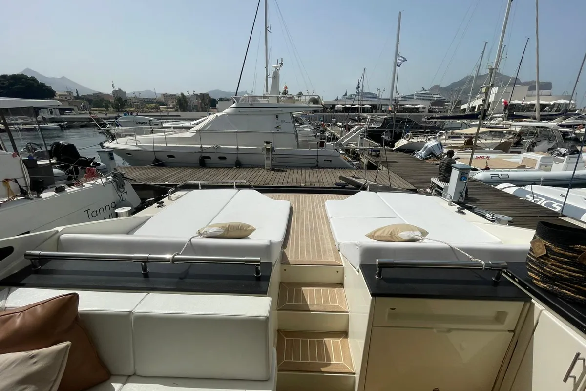Noe, a Sarnico 65 motor yacht at Palermo, Italy