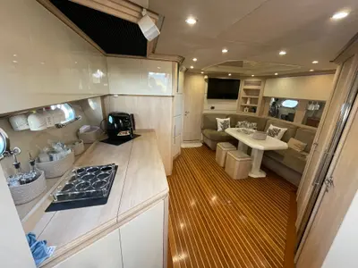 Salon of Noe, a Sarnico 65 motor yacht at Palermo, Italy