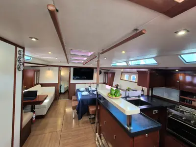 Galley of Sailing Freedom, a Hanse 630e sailboat at Puerto Lindo, Panama