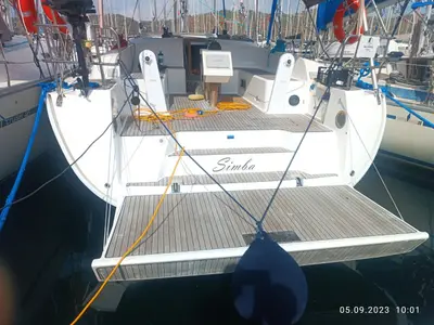 Salon of Simba, a Bavaria Cruiser 46 sailboat at Fethiye, Turkey