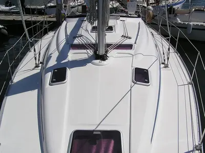 Salon of Julia, a Bavaria 39 Cruiser sailboat at Municipal Unit of Lefkada, Greece
