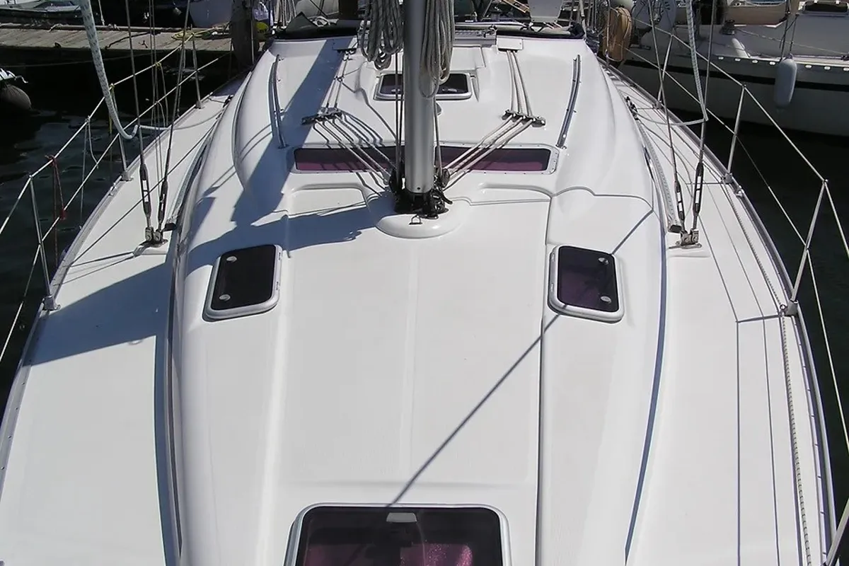 Salon of Julia, a Bavaria 39 Cruiser sailboat at Municipal Unit of Lefkada, Greece