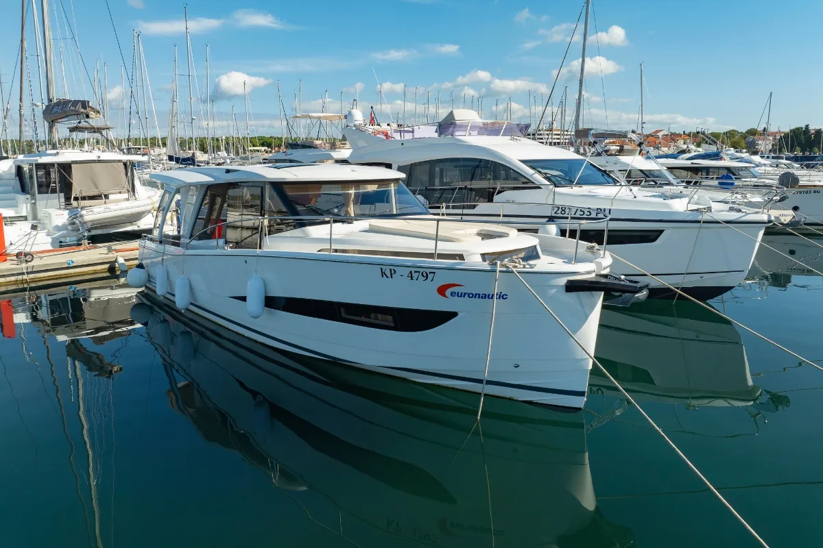 Exterior view of Vita Bella, a Greenline 39 motor yacht at Grad Biograd na Moru, Croatia