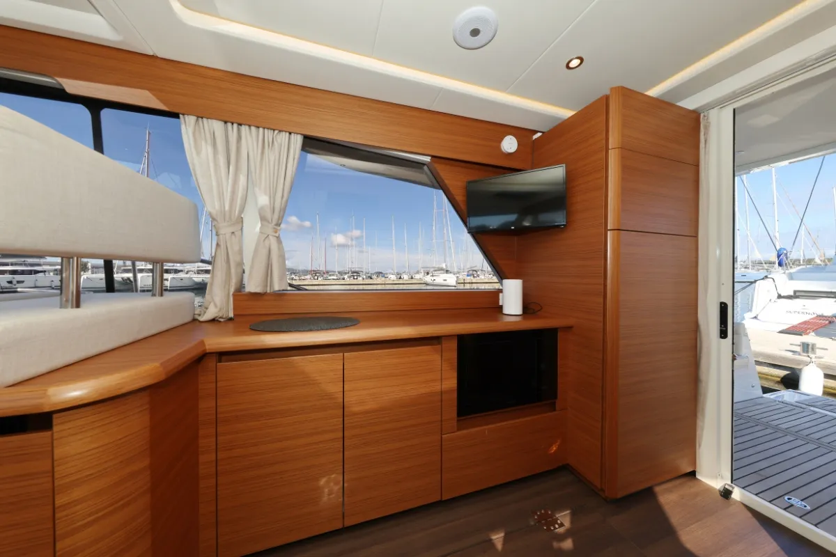 Salon of Vita Bella, a Greenline 39 motor yacht at Grad Biograd na Moru, Croatia