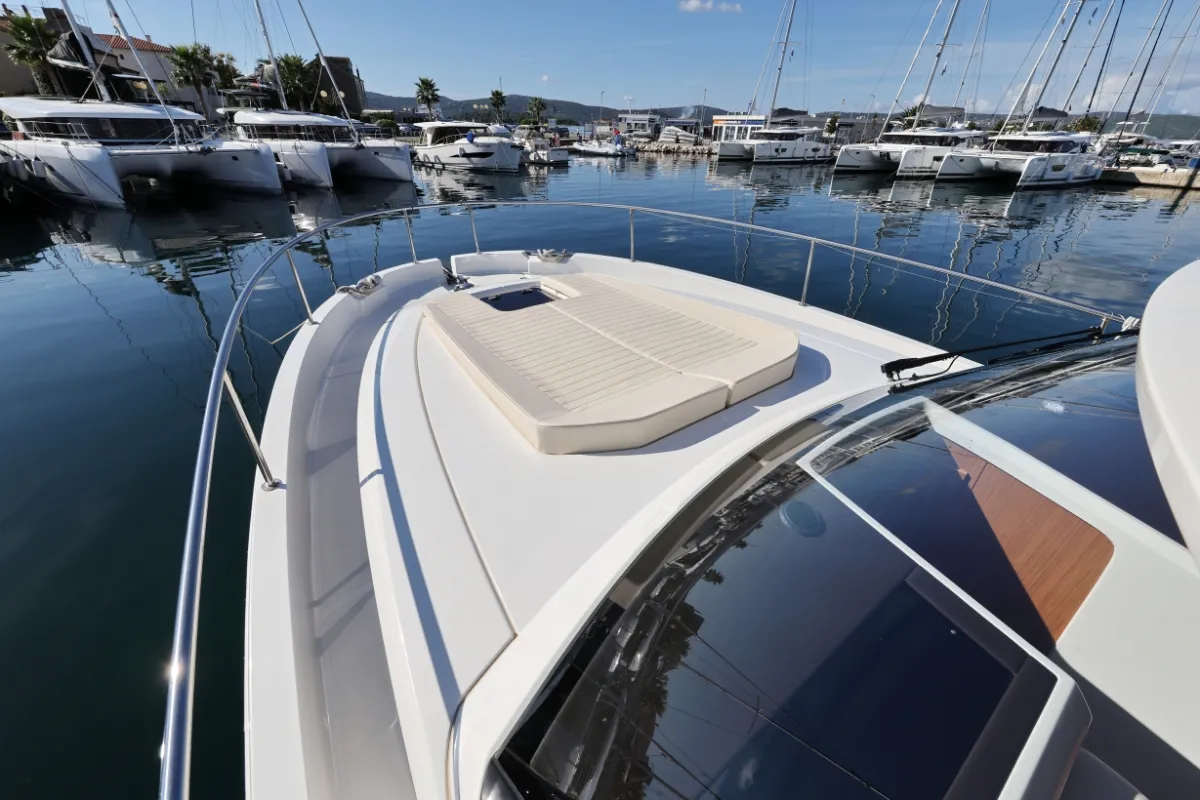 Deck of Vita Bella, a Greenline 39 motor yacht at Grad Biograd na Moru, Croatia