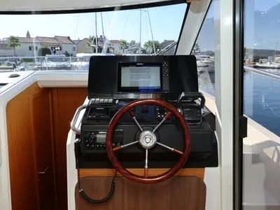 Cockpit of Vita Bella, a Greenline 39 motor yacht at Grad Biograd na Moru, Croatia
