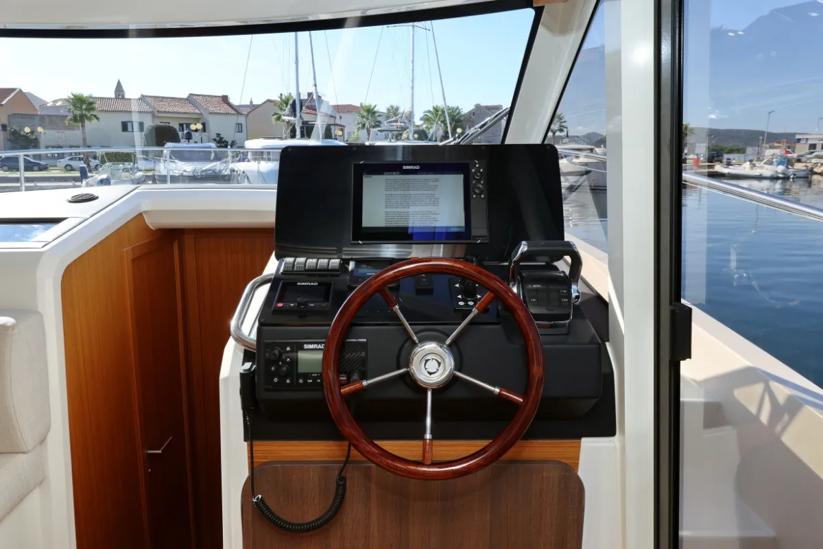 Cockpit of Vita Bella, a Greenline 39 motor yacht at Grad Biograd na Moru, Croatia