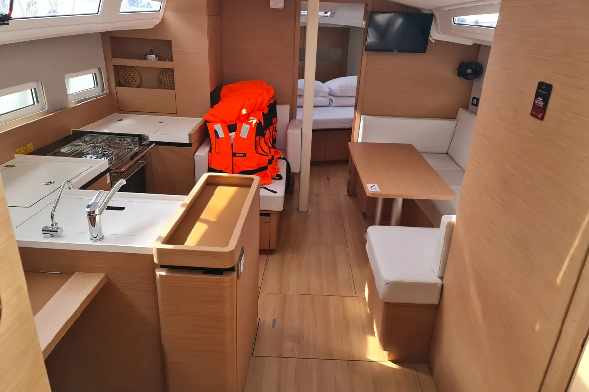 Galley of Rea, a Jeanneau Sun Odyssey 410 sailboat at Grad Biograd na Moru, Croatia