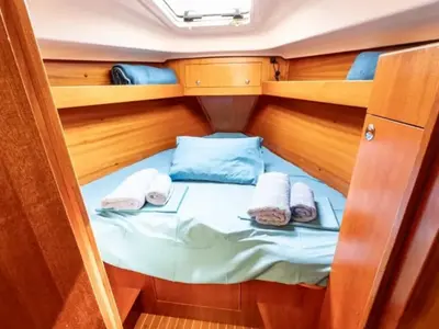 Cabin on Elan 344 Impression, a sailboat at Preveza, Greece