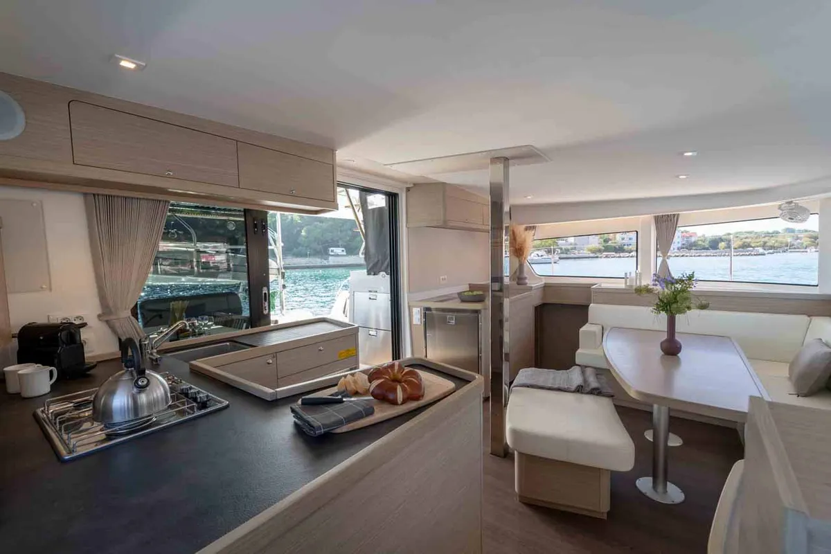 Galley of Mare Sunce, a Lagoon 42 catamaran at Grad Šibenik, Croatia