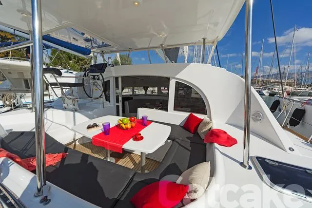 Deck of Catcake, a Lagoon 380 S2 catamaran at Municipal Unit of Lefkada, Greece