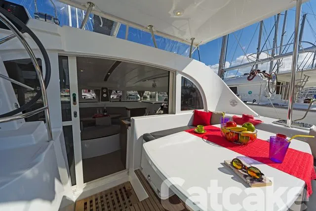 Deck of Catcake, a Lagoon 380 S2 catamaran at Municipal Unit of Lefkada, Greece