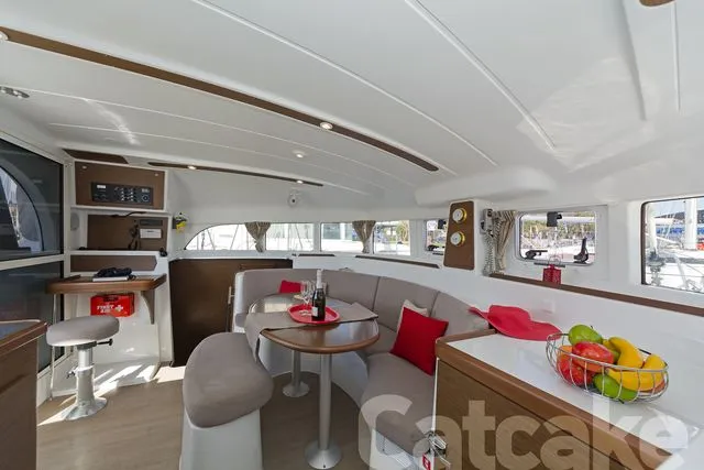 Salon of Catcake, a Lagoon 380 S2 catamaran at Municipal Unit of Lefkada, Greece
