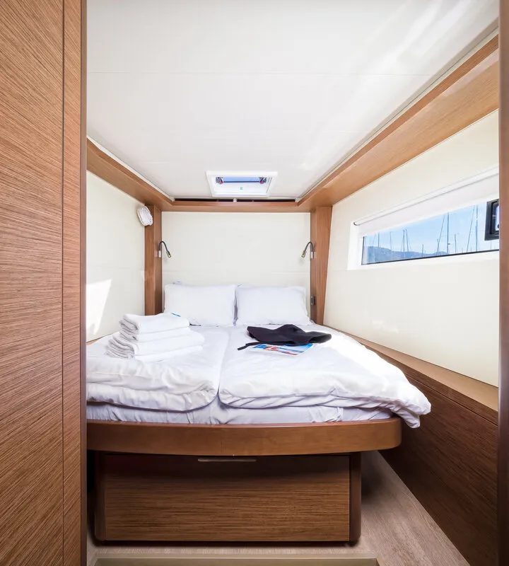 Cabin on Badi, a Lagoon 50 catamaran at Kaštela, Croatia