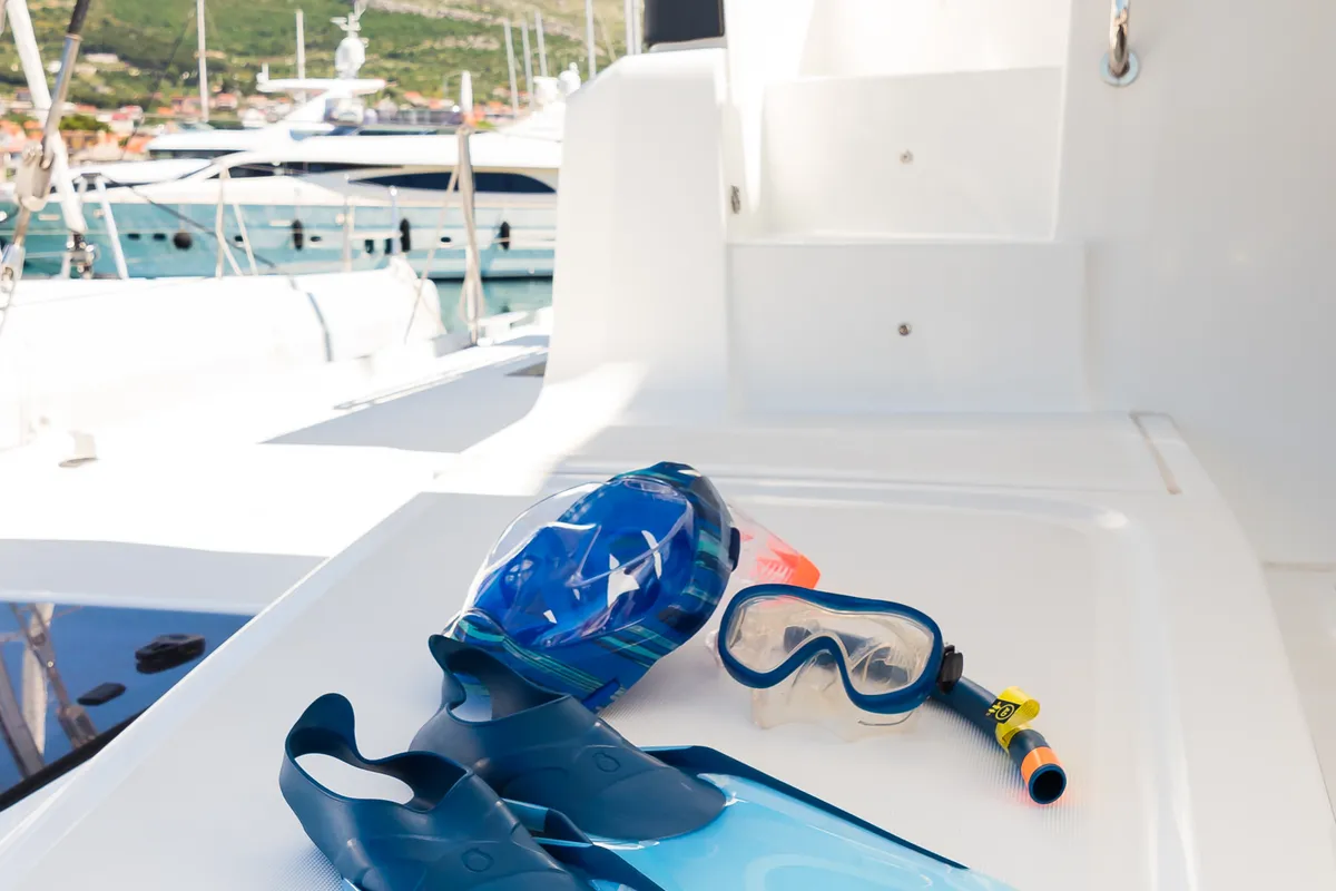 Badi, a Lagoon 50 catamaran at Kaštela, Croatia