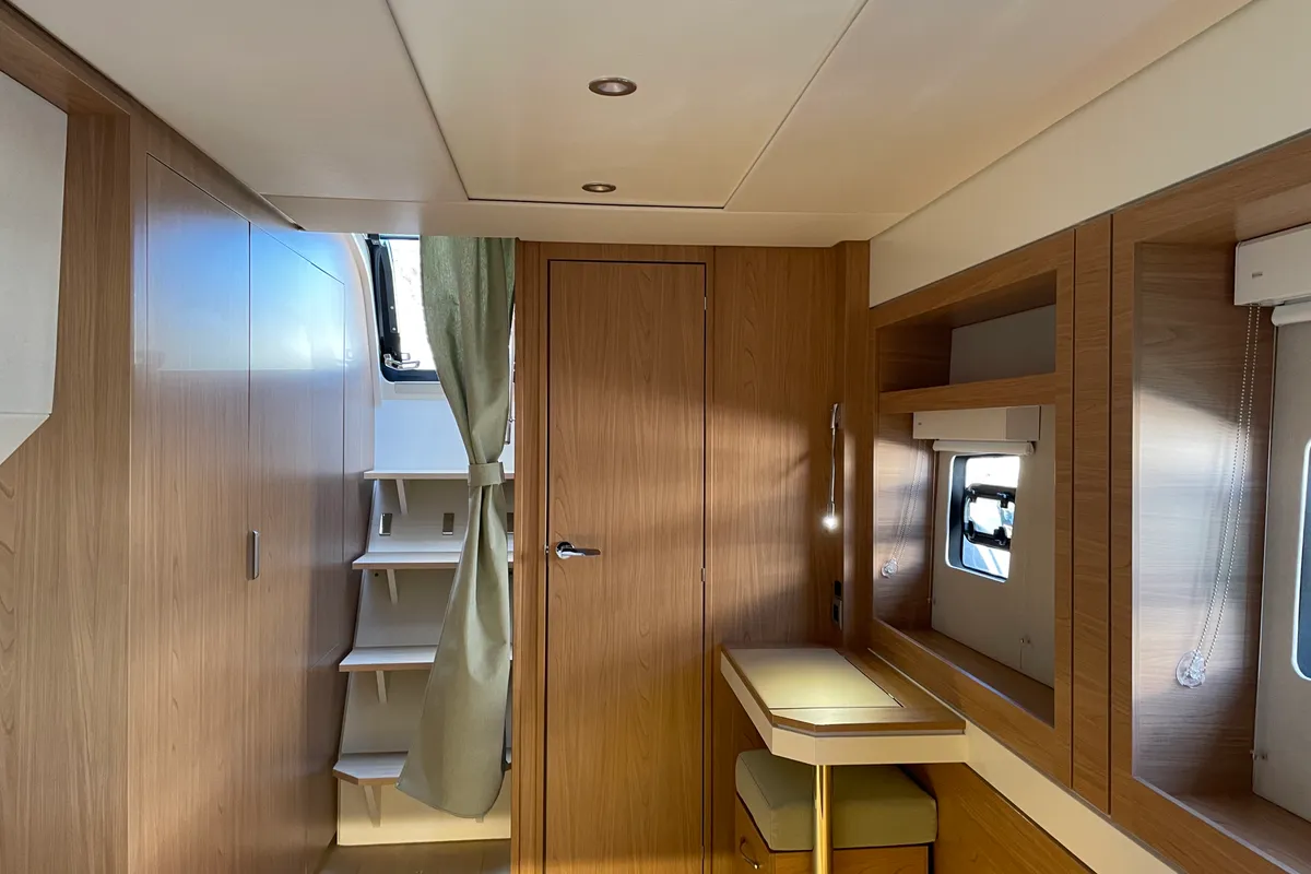 Cabin on Maia, a Bali 5.4 catamaran at Salerno, Italy