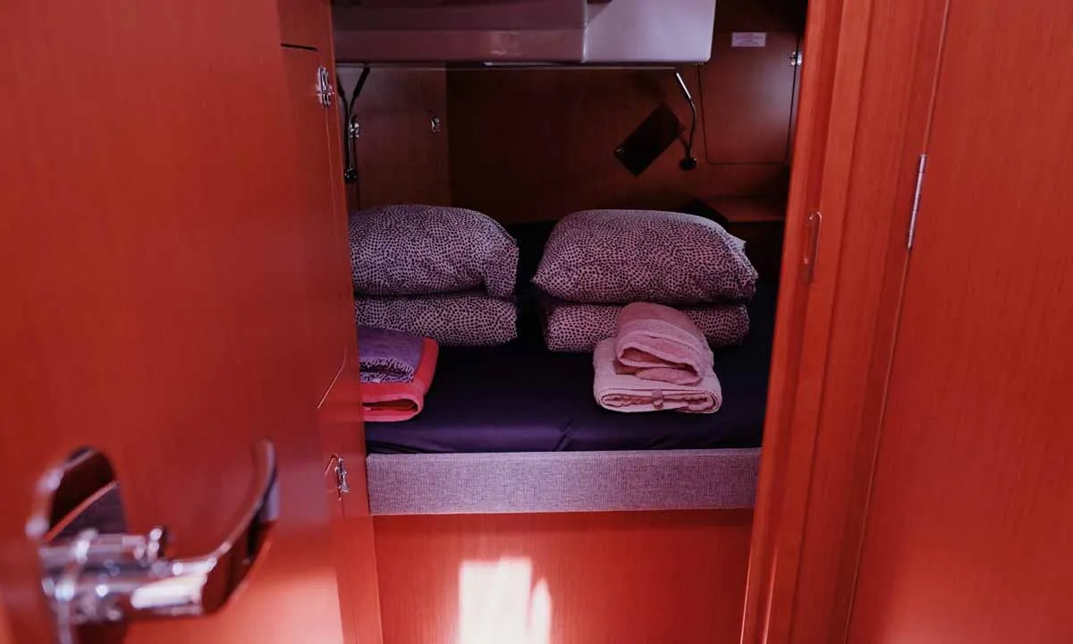 Cabin on Juana, a Bavaria C50 Style sailboat at Palma de Mallorca, Spain