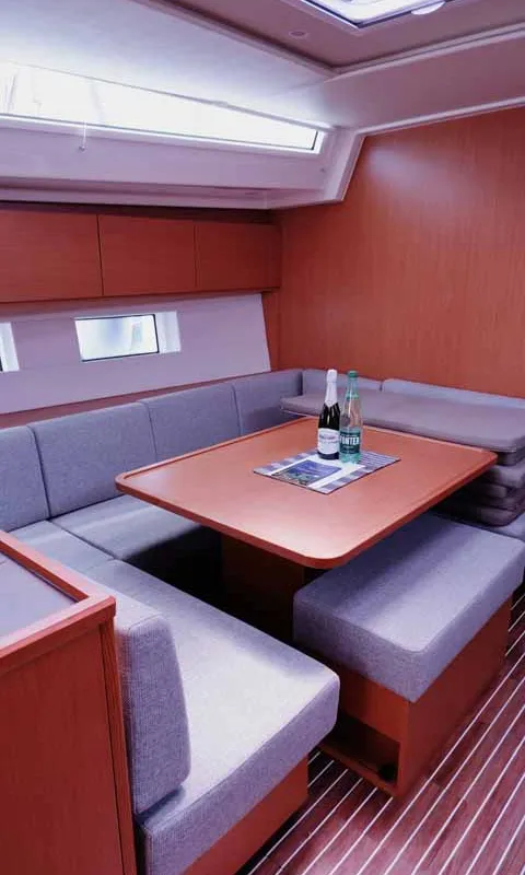 Salon of Juana, a Bavaria C50 Style sailboat at Palma de Mallorca, Spain