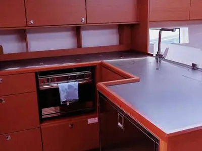 Galley of Juana, a Bavaria C50 Style sailboat at Palma de Mallorca, Spain