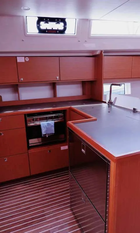 Galley of Juana, a Bavaria C50 Style sailboat at Palma de Mallorca, Spain